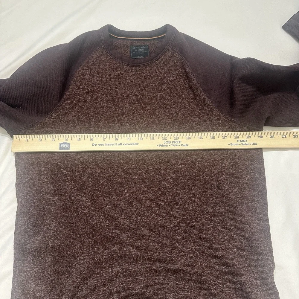 Abercrombie & Fitch Mens L Sherpa‎ Fleece Crewneck Sweatshirt Brown Pullover